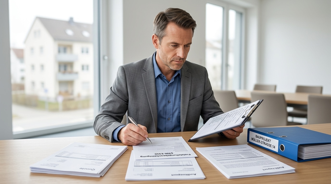 Hausverwaltung prüft Freistellungsbescheinigung nach §48b EStG für einen Dienstleisterhausverwaltung-dienstleister