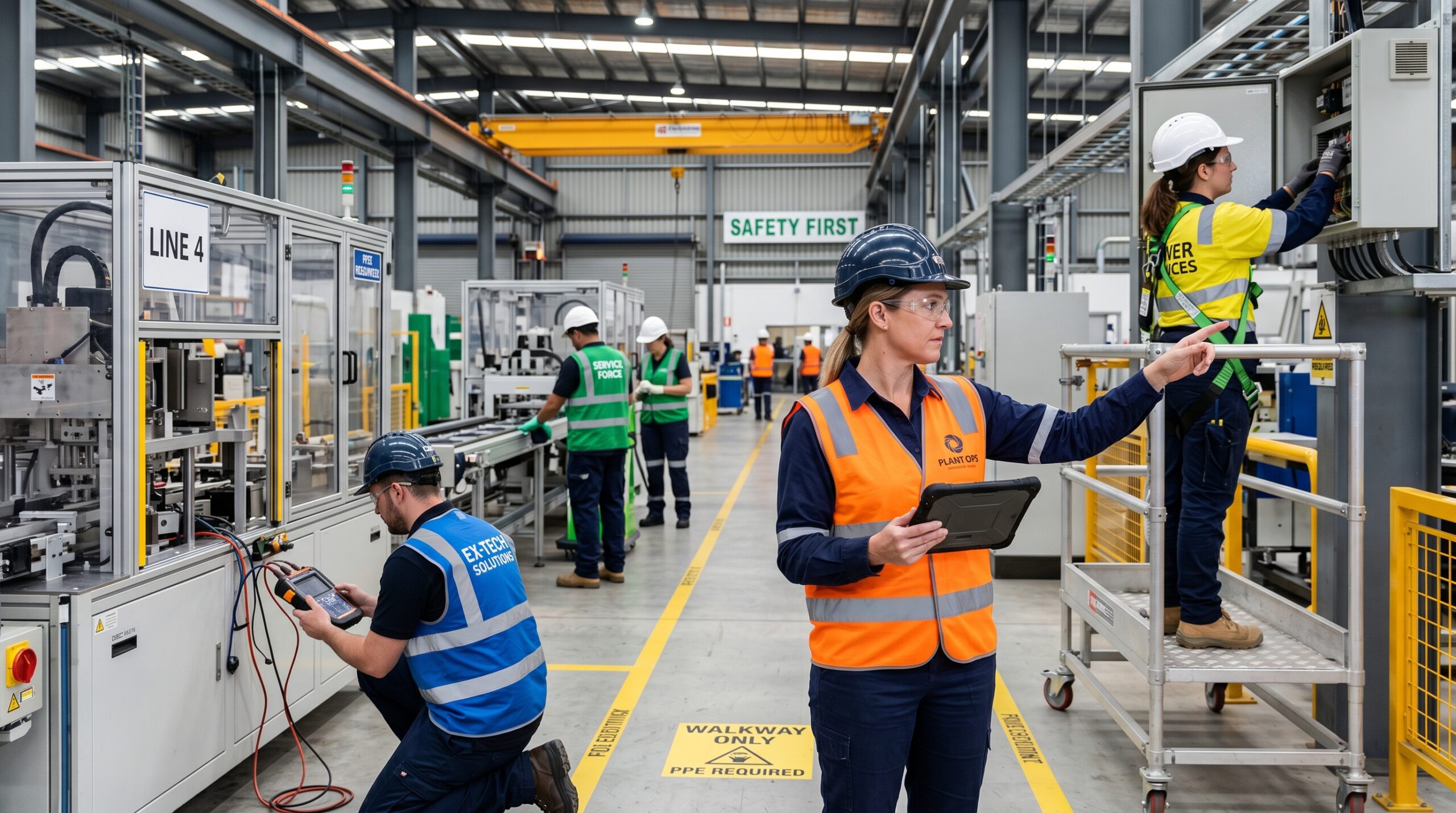 Fremdfirmenkoordination im Industriebetrieb mit abgestimmtem Einsatz mehrerer externer Dienstleister