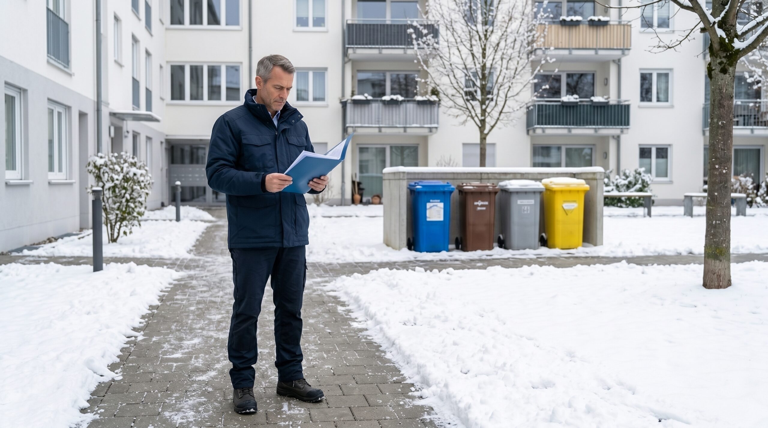 München Hausverwaltung Pflichten bei Winterdienst Mülltonnen und Sperrmüll