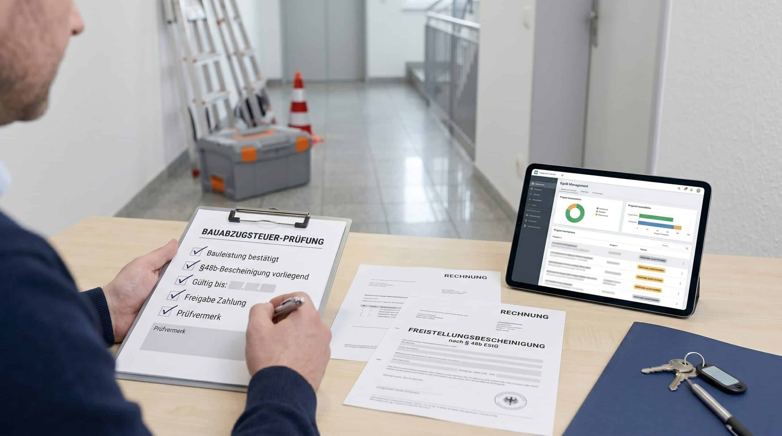 Bauabzugsteuer Auftraggeber: Rechnung und Freistellungsbescheinigung vor Zahlung prüfen