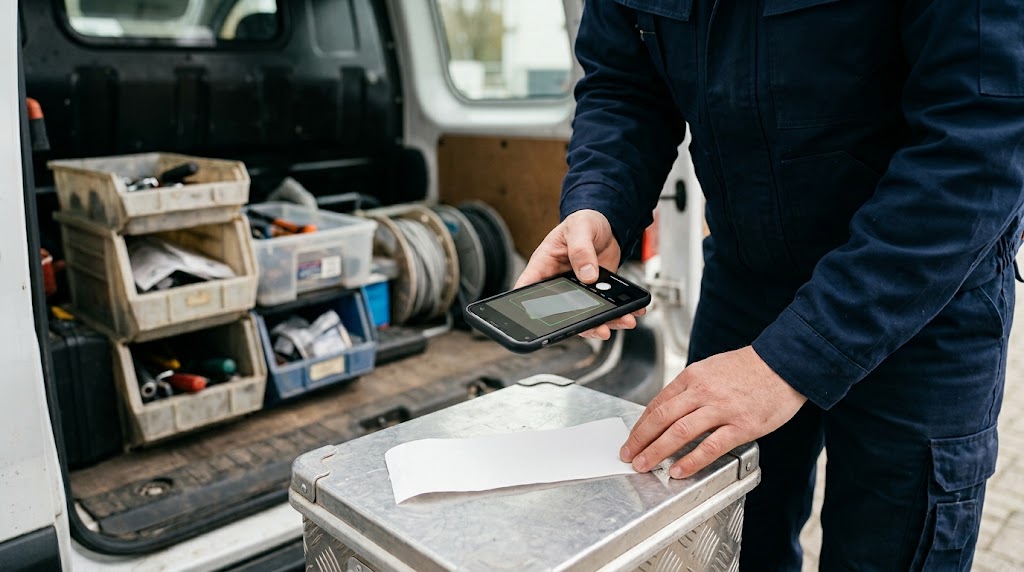 Belege erfassen unterwegs mit Smartphone für Dienstleister